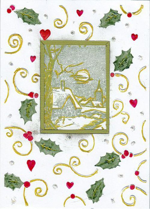 Weihnachtskarte mit Guckloch, hihi